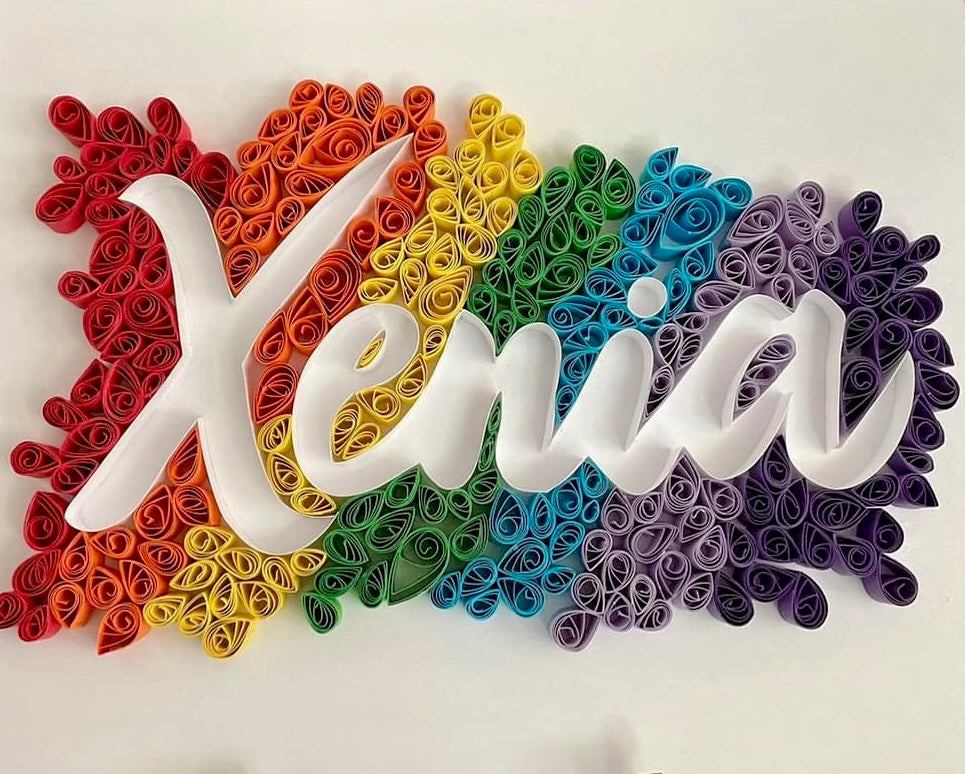 Personalized Full Name Quilling Artwork – Handmade Paper Art