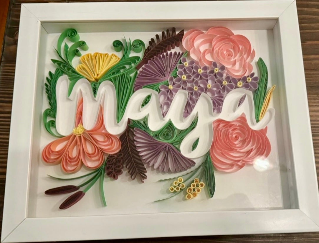 Personalized Full Name Quilling Artwork – Handmade Paper Art