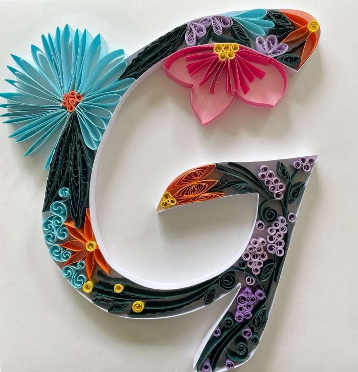 Custom Quilled Single Letter – Handmade Monogram Paper Art