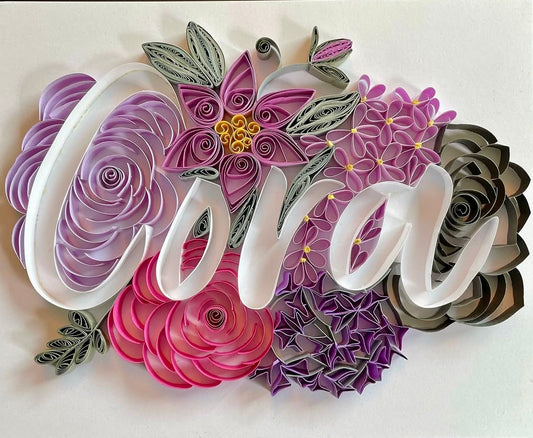 Personalized Full Name Quilling Artwork – Handmade Paper Art