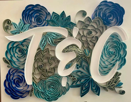 Custom Quilled Initials – Handmade Paper Monogram Art