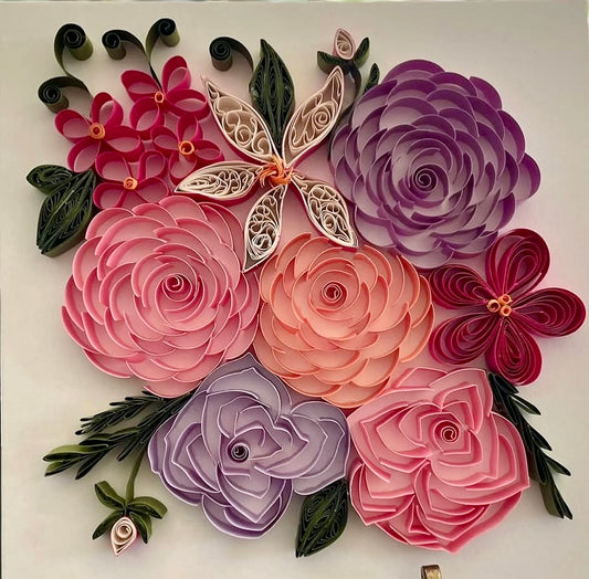 Custom Quilled Floral Artwork – Handmade & Framed Paper Art