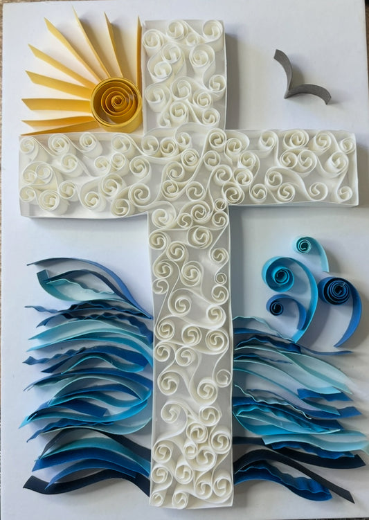 Handmade Quilled Baby Baptism Keepsake – Personalized & Framed