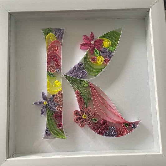 Custom Quilled Single Letter – Handmade Monogram Paper Art