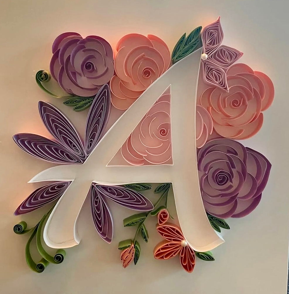 Custom Quilled Single Letter – Handmade Monogram Paper Art