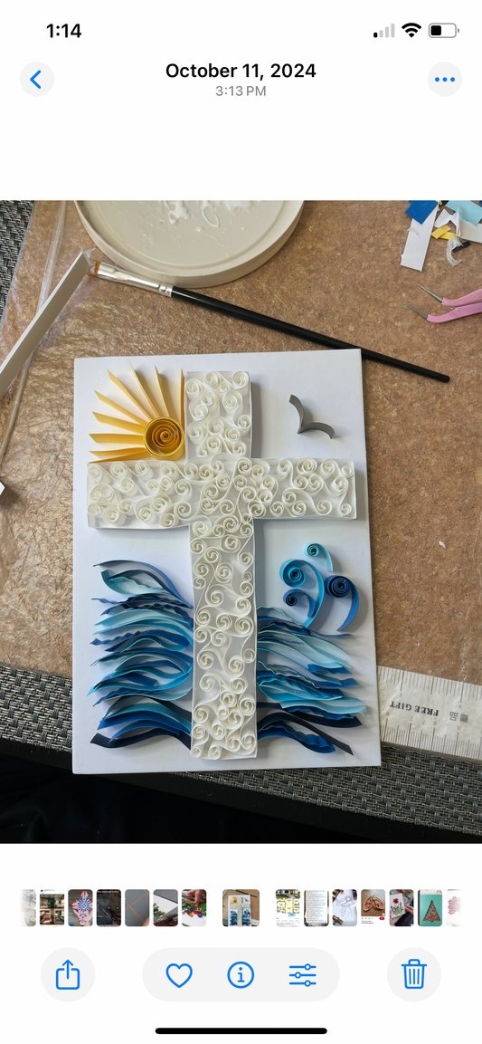 Handmade Quilled Baby Baptism Keepsake – Personalized & Framed