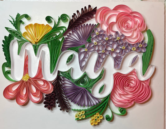 Personalized Full Name Quilling Artwork – Handmade Paper Art