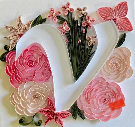 Custom Quilled Single Letter – Handmade Monogram Paper Art